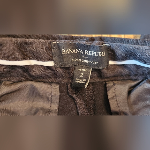 Banana Republic Sloan Crop Curvy Pants Black Size 2 Curvy - Picture 7 of 9